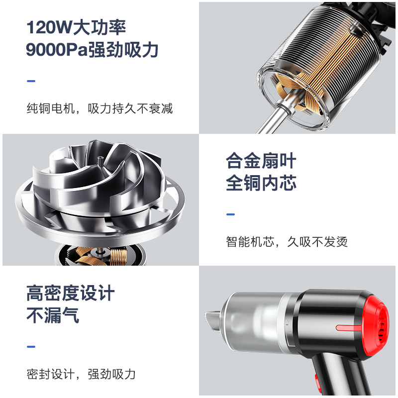 方格车品专营店车载吸尘器车用无线充电汽车手持小型大功率车内强力13000大吸力2