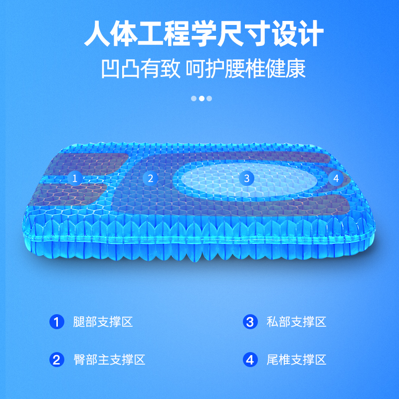 方格车品专营店汽车坐垫夏季凉垫单片凝胶冰垫屁屁垫硅胶货车单个透气垫四季通用2