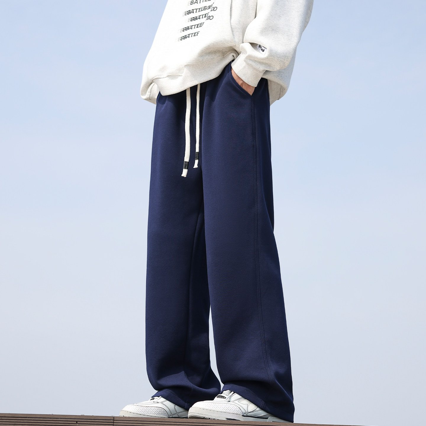 拉夏贝尔美式潮牌直筒加厚运动休闲卫裤男士冬季新款加绒复古长裤,淘宝优惠券,粉丝福利购,淘宝优惠卷