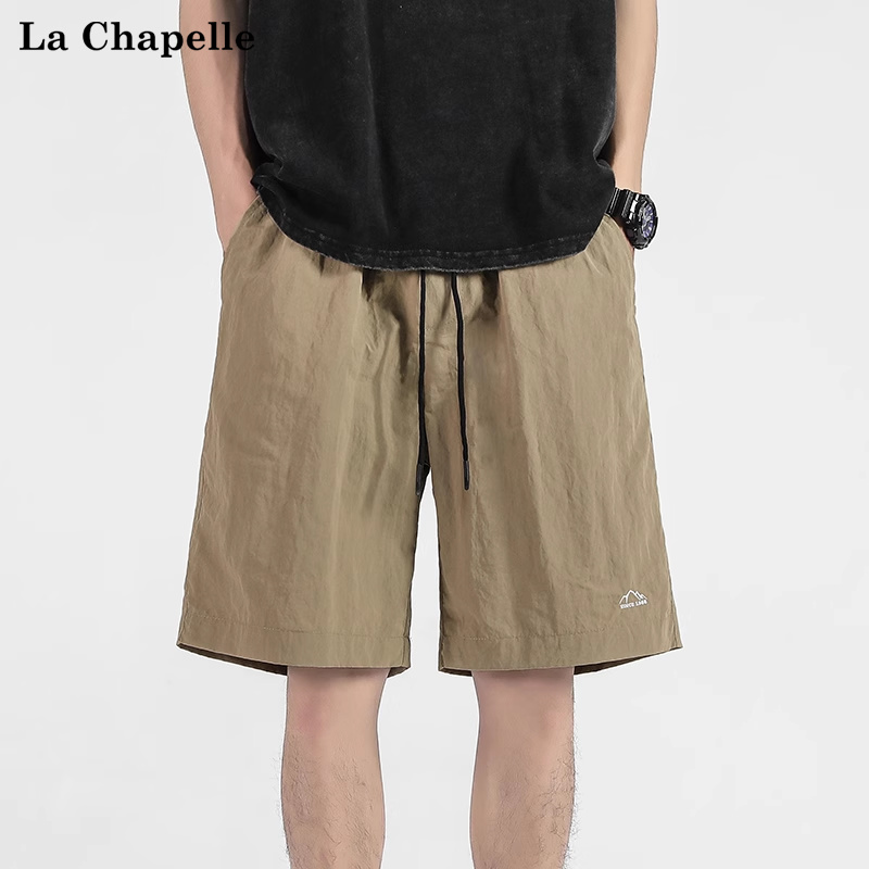 拉夏贝尔美式潮牌速干宽松沙滩裤男生2025夏季新款宽松百搭短裤子 - 图1
