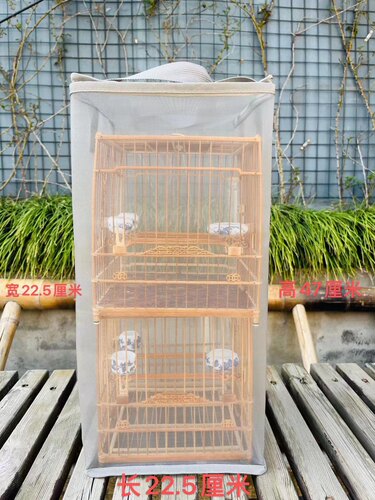 绣眼遛笼专用两笼款手提袋用料加厚耐用牢固有效防惊防灰仿蚊虫 - 图0