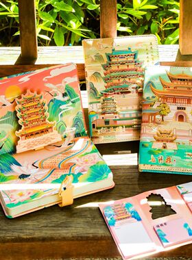 四大名楼pu本晴雨伞文创