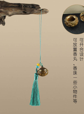 中国风绿檀木镂空莲花挂