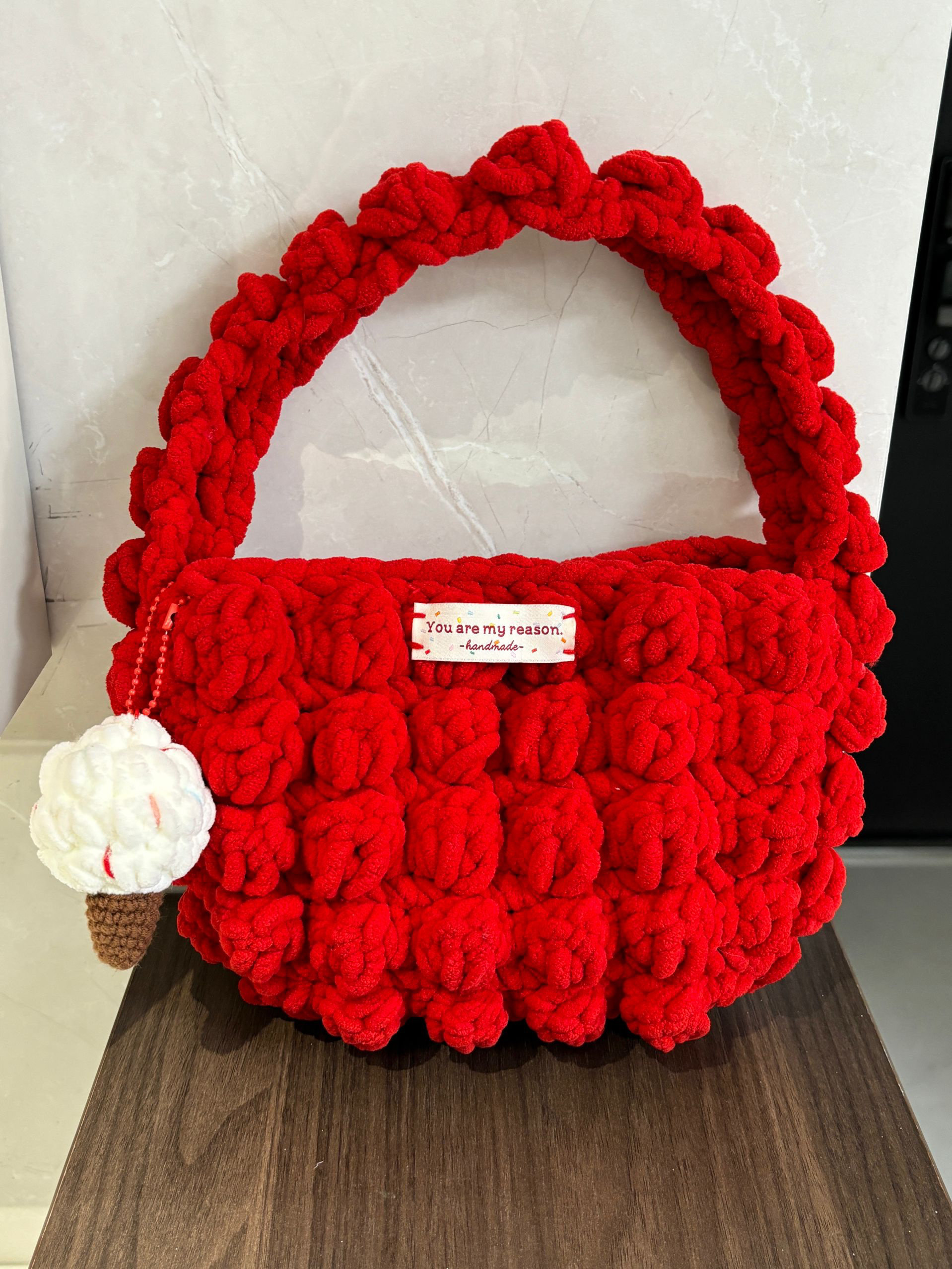 趣味ins雪球云朵包材料包手提腋下包钩针编织毛线diy手工礼物,淘宝优惠券,粉丝福利购,淘宝优惠卷