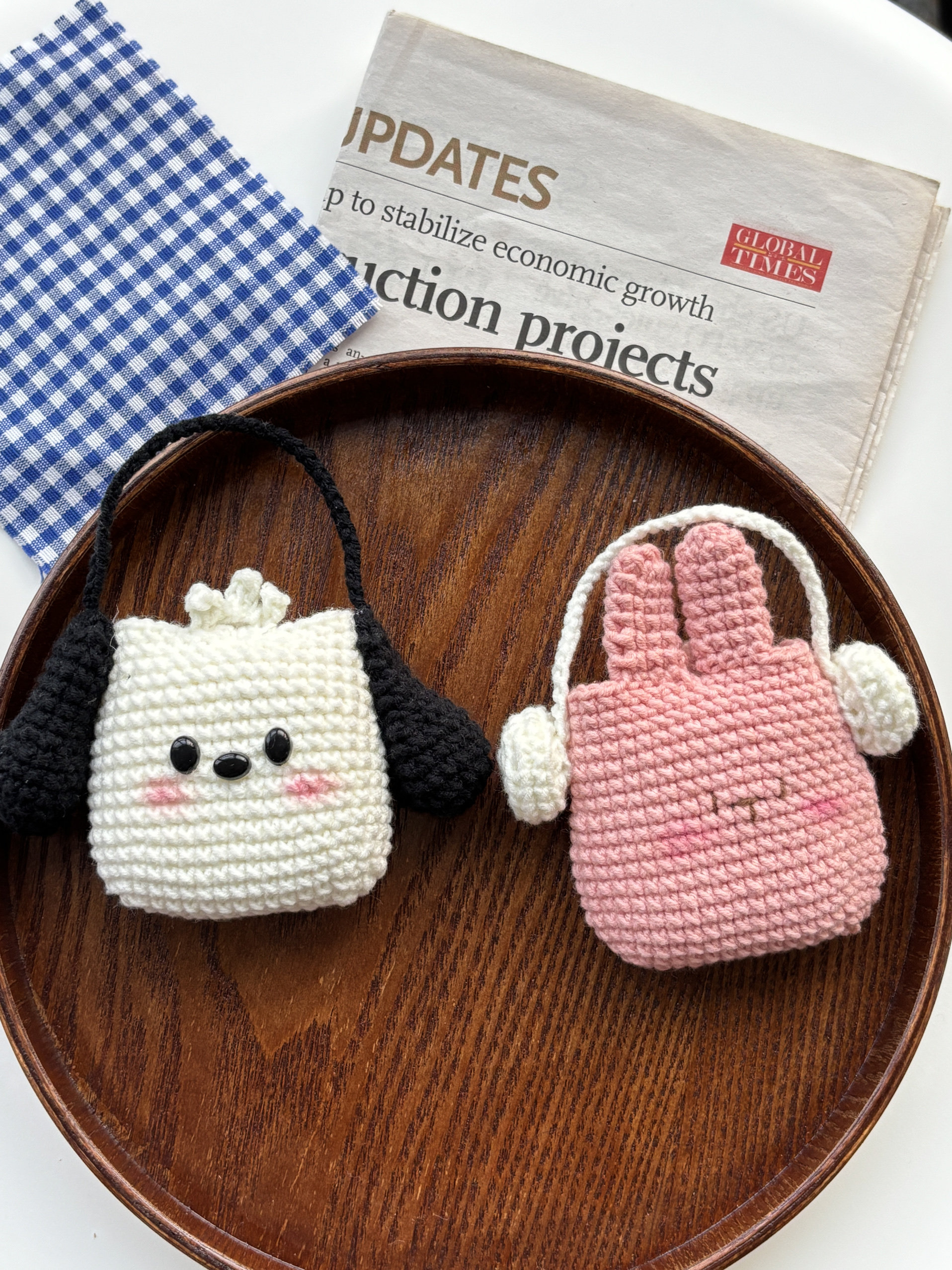 音乐小兔蓝牙耳机包手工编织diy材料包毛线钩针耳机袋保护套礼物,淘宝优惠券,粉丝福利购,淘宝优惠卷