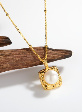 S925纯银天然淡水珍珠项链女高级设计感小众碎银子吊坠锁骨链爆款