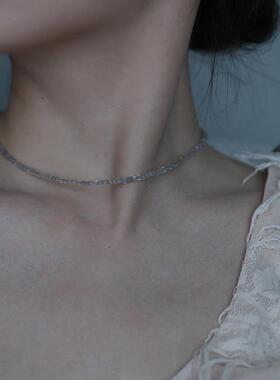 灰月光石拉长石颈链choker