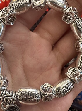 藏银手串富贵花开时来运手链藏式手串手链藏式手串手链藏式手串