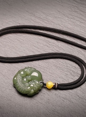 双貔貅吊坠男女情侣款平安扣项链皮丘招财皮休护身符玉石挂件