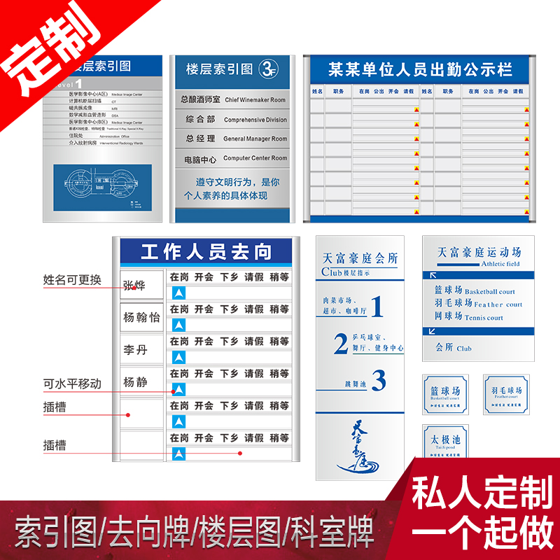 去向牌铝合金 定制 带照片办公室 人员去向指示牌公司员工工作岗位牌宿舍标示牌 去向告知牌公告栏表在岗门牌 - 图3