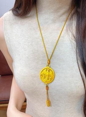 金店同款正品金包银古法花丝项链