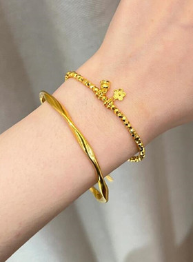 999黄金莫比乌斯环手镯金镯子女