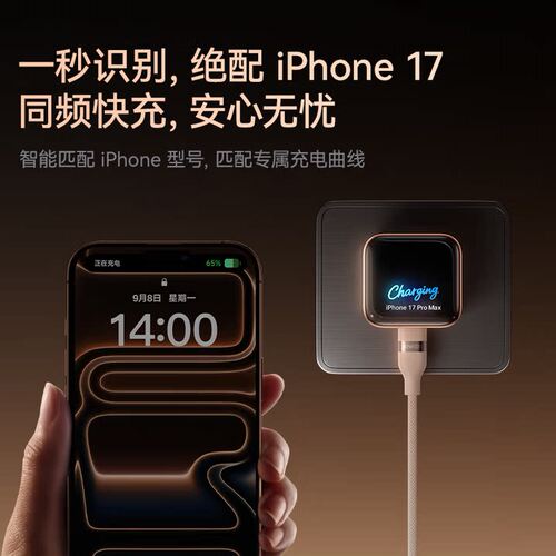ANKER安克安心充45W充电器适用苹果iPhone17ProMax充电头16快充15智能屏显 - 图0