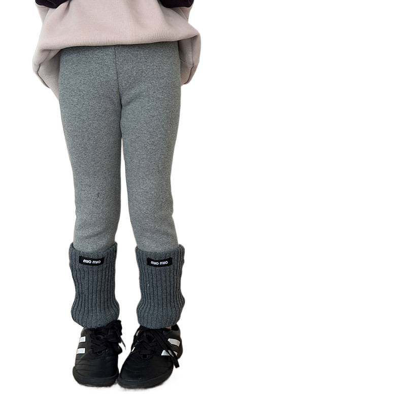 【加绒】艾摩贝贝女童新款宝宝时髦撞色修身百搭拼接袜套打底裤,淘宝优惠券,粉丝福利购,淘宝优惠卷