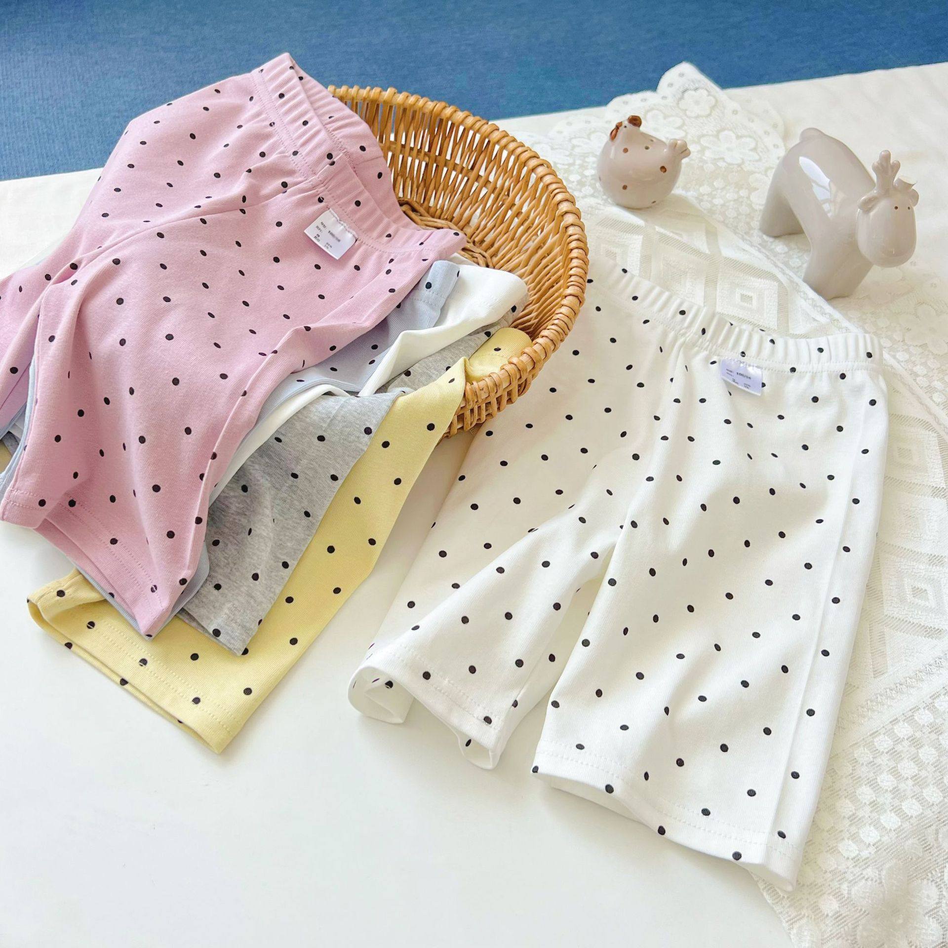 女童夏季骑行裤 韩波点纯色精梳弹力棉5分打底裤高弹防走光,淘宝优惠券,粉丝福利购,淘宝优惠卷