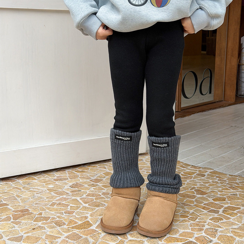 【加绒】艾摩贝贝女童新款宝宝时髦撞色修身百搭拼接袜套打底裤,淘宝优惠券,粉丝福利购,淘宝优惠卷