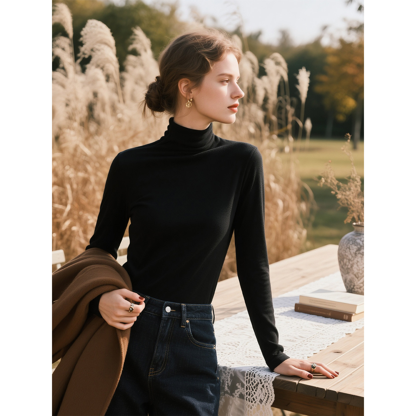 白色半高领保暖德绒针织衫女2026年秋冬新款时尚百搭打底上衣,淘宝优惠券,粉丝福利购,淘宝优惠卷