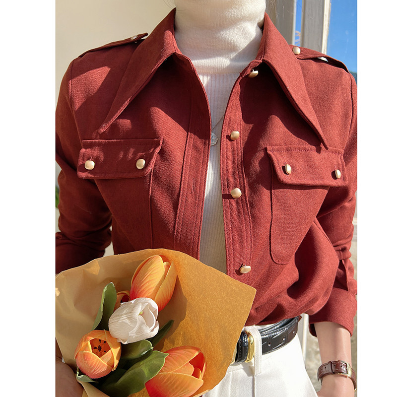 叠穿灯芯绒早春2022年新款港风衬衫 诞恩衬衫