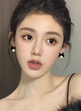 S925银针女2024新款蝴蝶结时尚高级感珍珠小众设计感耳针耳来耳饰