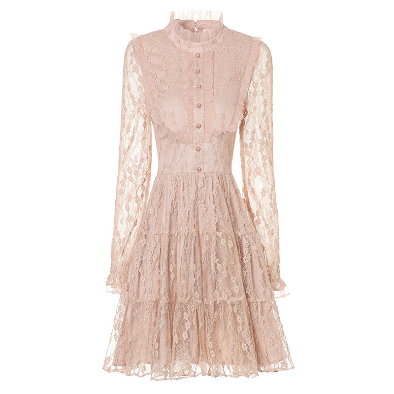 艾丽丝2022春季新款网纱绣花连衣裙 艾丽丝童话连衣裙