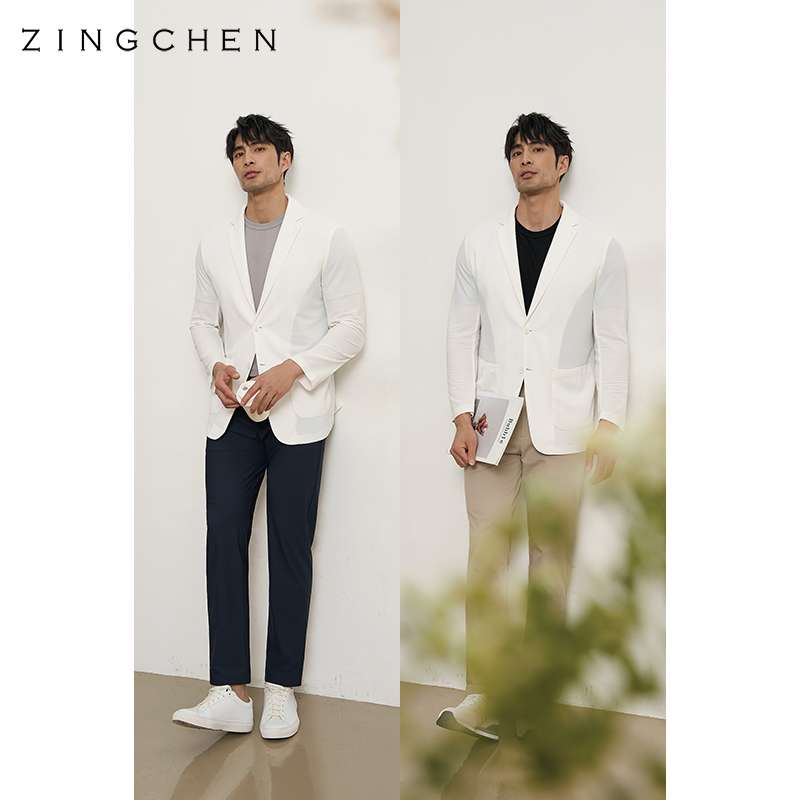 【轻薄防晒面料】ZINGCHEN春夏平驳领休闲西服 百搭西装外套男士