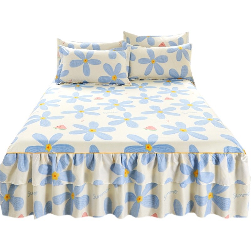 纯棉床裙式床罩单件夏季全棉防尘保护套1.8m床垫单床笠防滑三件套,淘宝优惠券,粉丝福利购,淘宝优惠卷