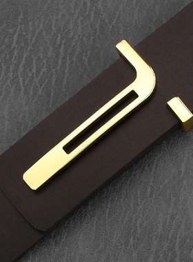 K男字母真皮韩版平滑扣裤带