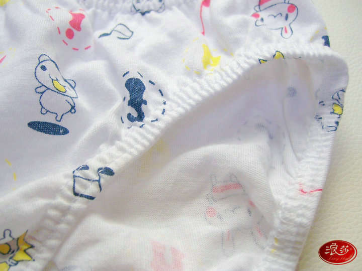浪莎 女童纯棉舒适印花三角裤 女学生儿童全棉内裤L6558 4条包邮 - 图2