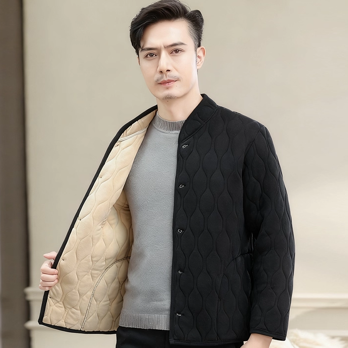 七色玉米中老年男装加绒加厚保暖小棉衣爸爸薄内胆棉服男士厚外套,淘宝优惠券,粉丝福利购,淘宝优惠卷