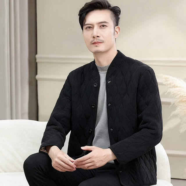 七色玉米中老年男装加绒加厚保暖小棉衣爸爸薄内胆棉服男士厚外套,淘宝优惠券,粉丝福利购,淘宝优惠卷