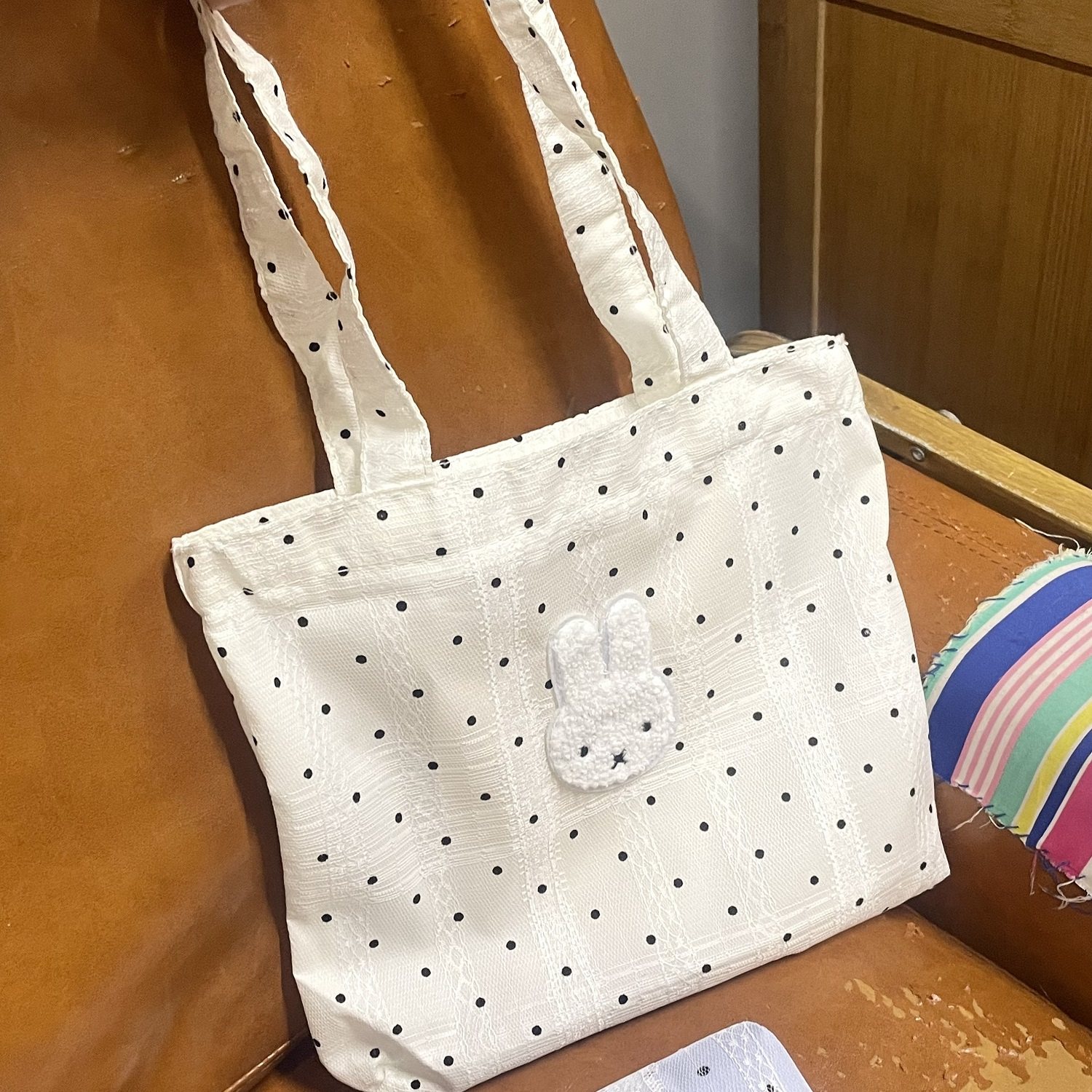 2025新款米菲兔波点手提包大容量饭盒包休闲托特包通勤腋下包精致,淘宝优惠券,粉丝福利购,淘宝优惠卷