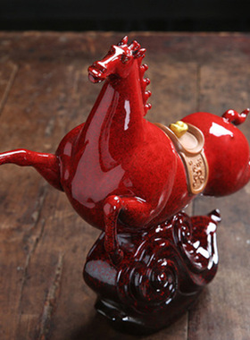 陶瓷马摆件客厅办公室家居装饰品工艺品创意商务开业礼物马到成功