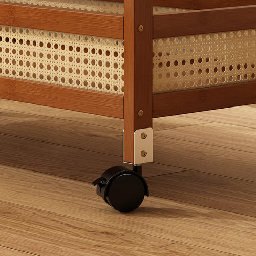 中古风小推车非实木移动可推拉家用复古茶几客厅沙发边几置物架子 - 图1