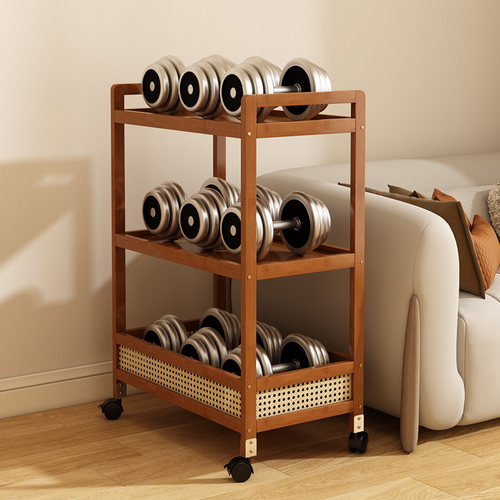 中古风小推车非实木移动可推拉家用复古茶几客厅沙发边几置物架子 - 图2