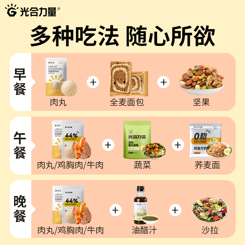 30袋光合力量鸡胸肉丸开袋即食健身鸡肉减低脂解馋零食品低代餐卡-图2