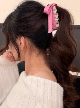 韩系甜美蕾丝蝴蝶结香蕉夹