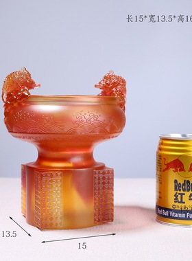 琉璃聚宝盆家居装饰客厅书房桌面摆件送领导长辈店铺公司开业礼品