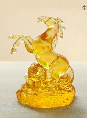 琉璃生肖摆件十二生肖马牛龙猪吉祥物本命年中式客厅桌面生日礼物