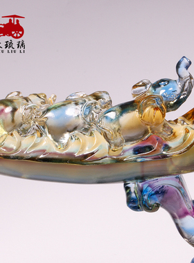 家居摆件欣欣向荣大象中式招财客厅礼品开业琉璃搬家礼物乔迁新居