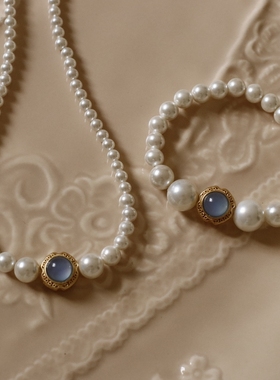 「安黛」古法金配饰珍珠法式复古项链简约设计感气质颈链锁骨链女