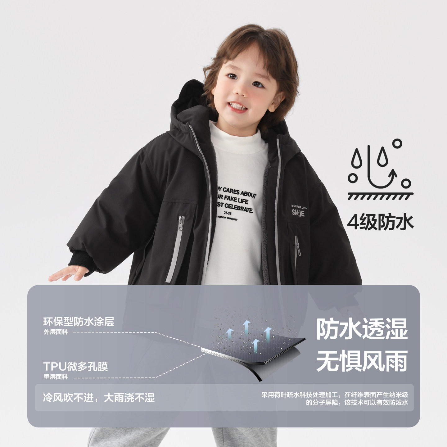 右欧男童女童连帽防水棉服外套加绒加厚儿童休闲棉袄冬季新款童装,淘宝优惠券,粉丝福利购,淘宝优惠卷