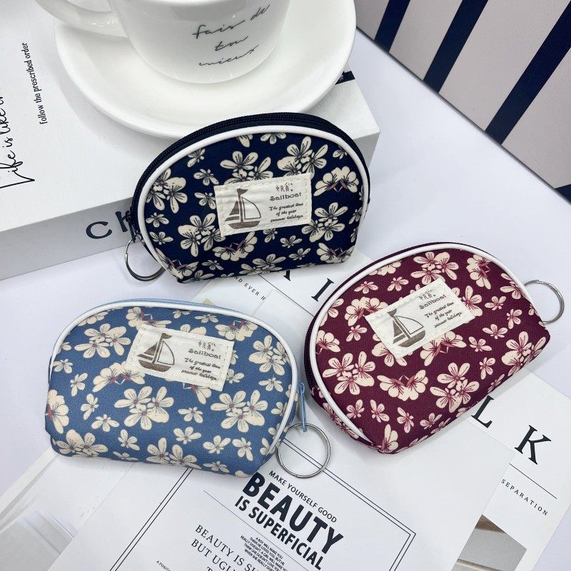 新款半圆零钱包帆布硬币包田园迷你小包手拿布艺小礼品韩版简约,淘宝优惠券,粉丝福利购,淘宝优惠卷