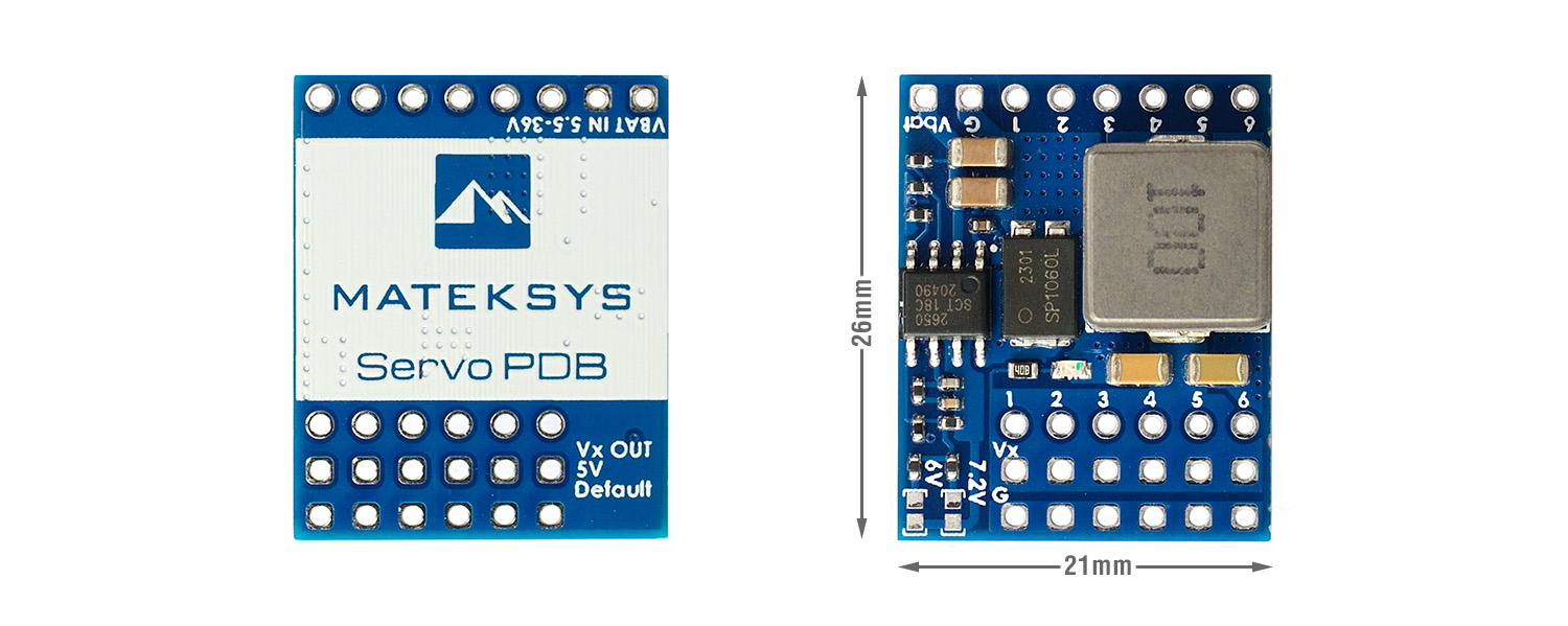 Matek mateksys 伺服舵机分电板 PDB 带4A BEC 5.5-36V 至 5-8.2V - 图0