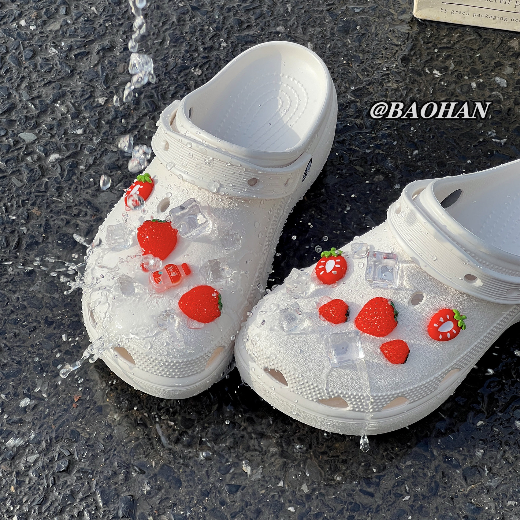 ins冰块洞洞鞋配饰crocs鞋花crocs卡洛驰装饰扣diy高级感配件新款,淘宝优惠券,粉丝福利购,淘宝优惠卷