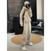 Autumn Winter Advanced senses Maillard wearing a lap Cavet Thickened Necroe Suit Women 2023 New Fashion Casual Sportswear