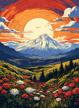 浩瀚山峦数字油画diy填色画填充油彩画风景解压手工绘涂色装饰画