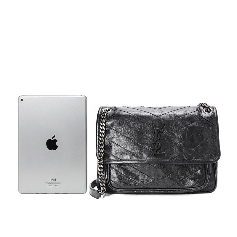 ysl /圣罗兰niki复古褶皱单肩包 LAMAVO女士包袋