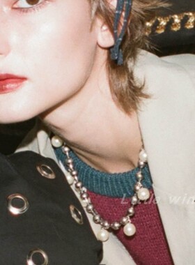 日韩ins甜酷亚文化Y2K金属项链女