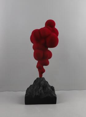 现代简约白色火山喷发创意摆件 客厅样板房玄关家居软装饰品新款