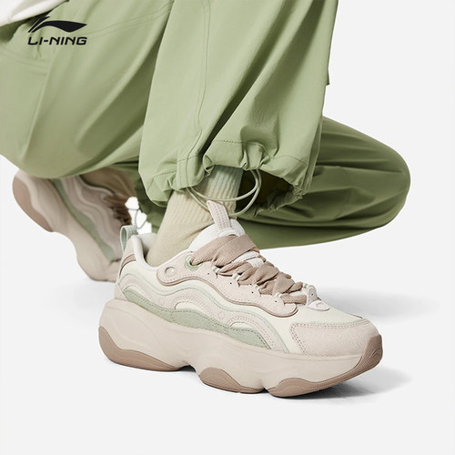 李宁时尚系列蜜糖V2 女子休闲鞋老爹鞋舒适厚底百搭运动鞋AGCU296 - 图1